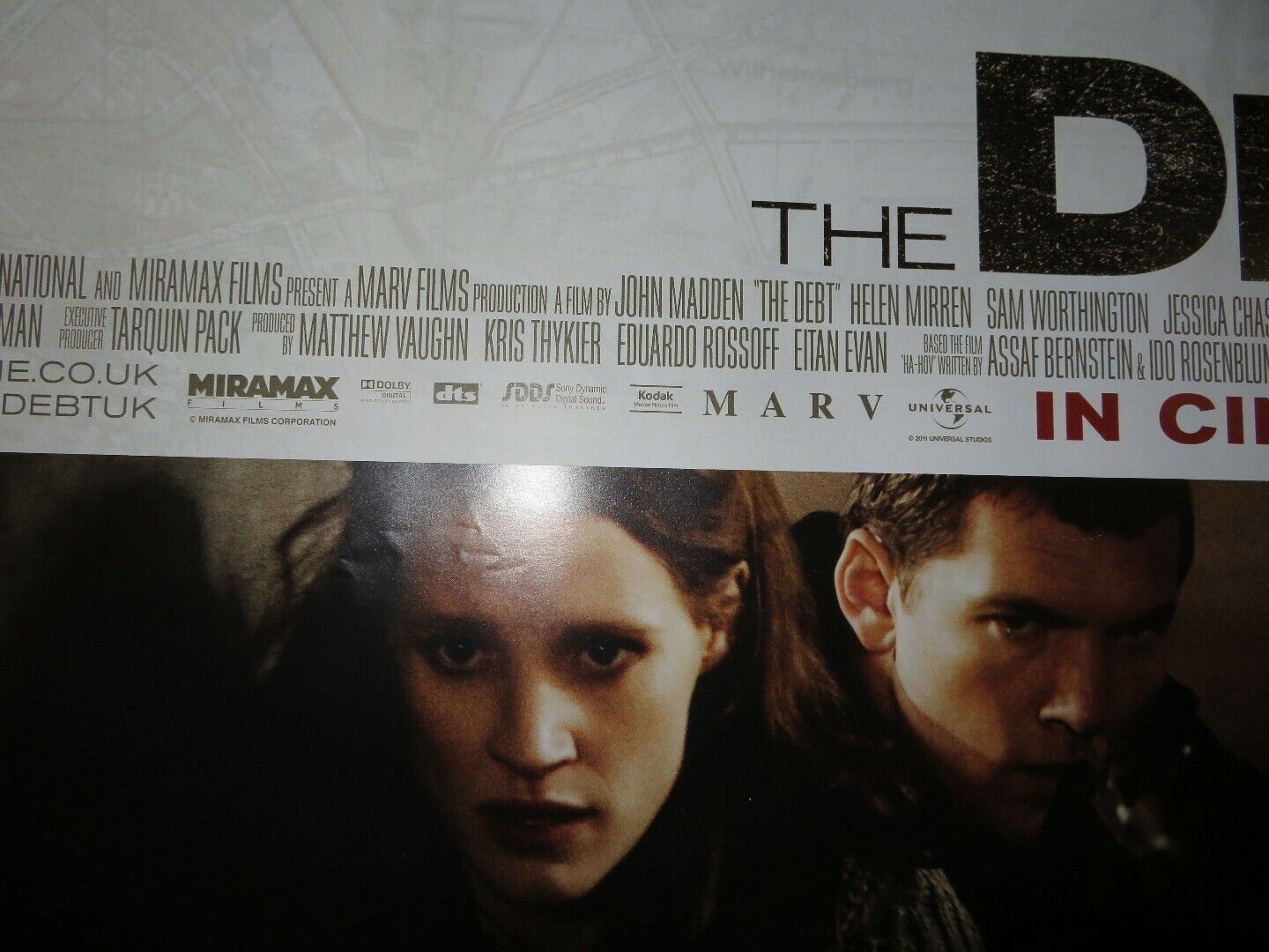 THE DEBT QUAD (30"x 40") ROLLED POSTER HELEN MIRREN SAM WORTHINGTON 2010 Movie posters