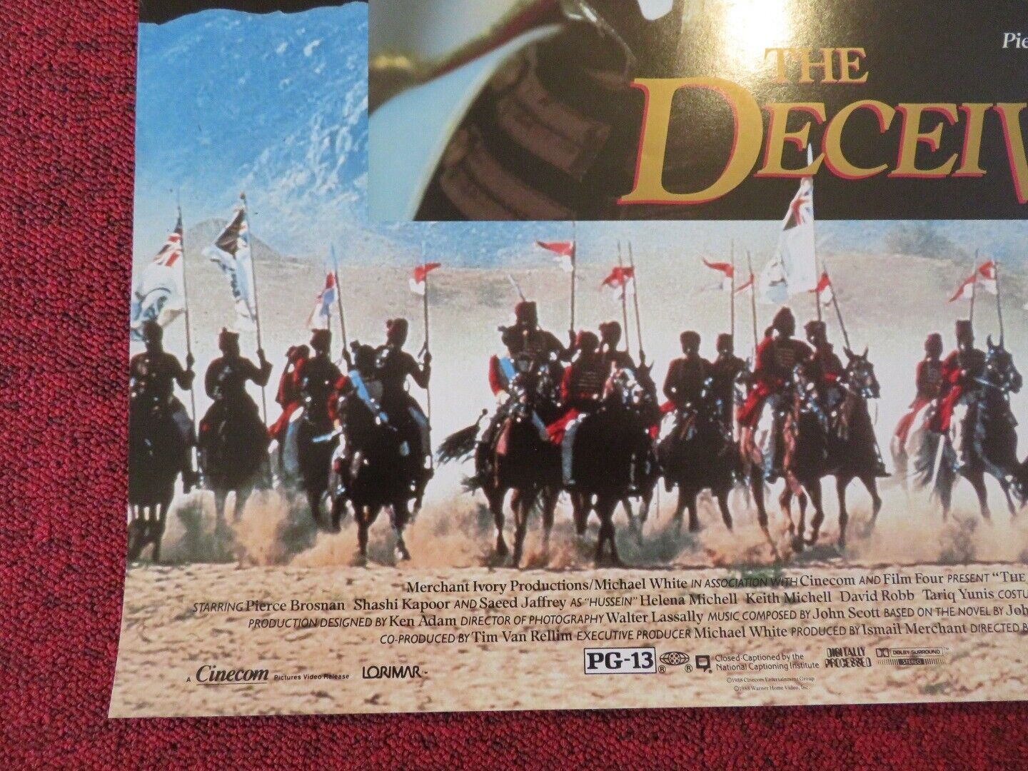 THE DECEIVERS US ROLLED (22"x17") POSTER PIERCE BROSNAN SHASHI KAPOOR 1988 Movie posters