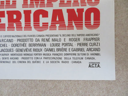 THE DECLINE OF THE AMERICAN EMPIRE ITALIAN 2 FOGLIO POSTER DOMINIQUE MICHEL '86 Rendezvous Cinema Movie posters