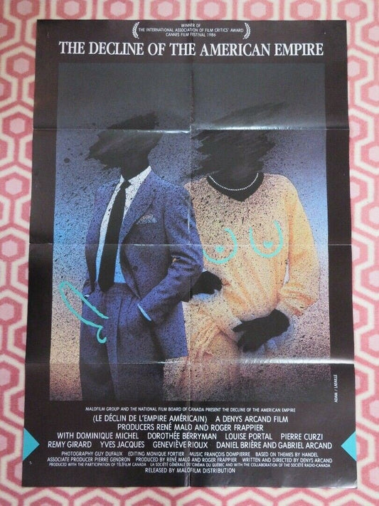 THE DECLINE OF THE AMERICAN EMPIRE US ONE SHEET POSTER DOMINIQUE MICHEL 1986 - Rendezvous Cinema