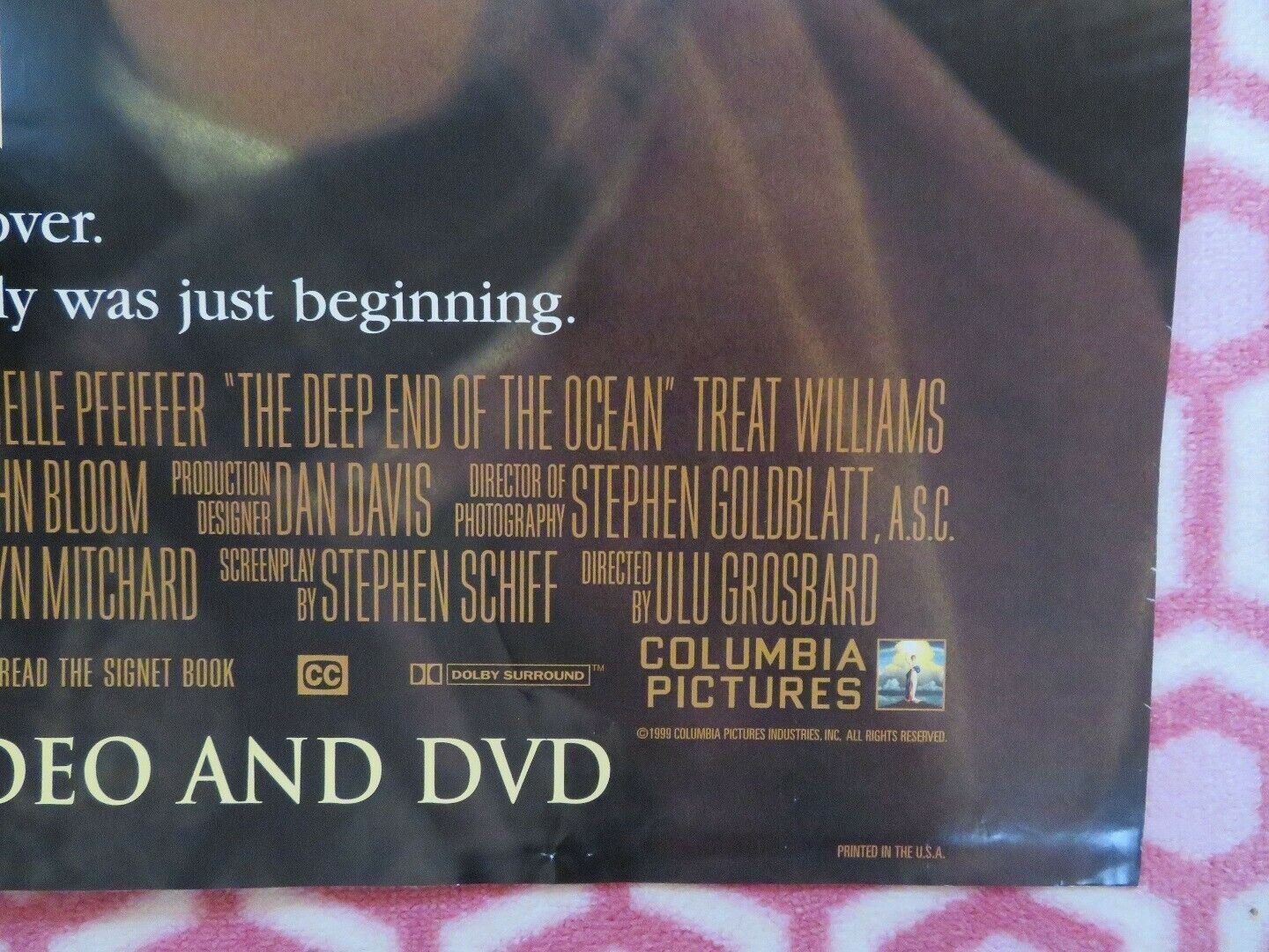 THE DEEP END OF THE OCEAN VIDEO DVD US ONE SHEET POSTER FOLDED 1999 Movie posters