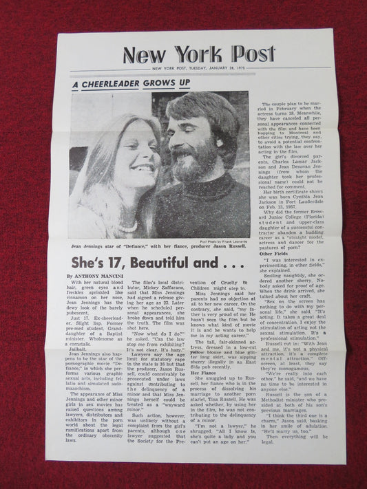 THE DEFIANCE OF GOOD US TRI FOLDED ONE SHEET ROLLED POSTER JEAN JENNINGS 1975 Rendezvous Cinema Movie posters