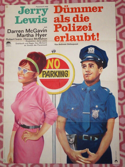 THE DELICATE DELINQUENT GERMAN A1 (33"x 23") POSTER JERRY LEWIS MARTHA HYER 1957 Movie posters