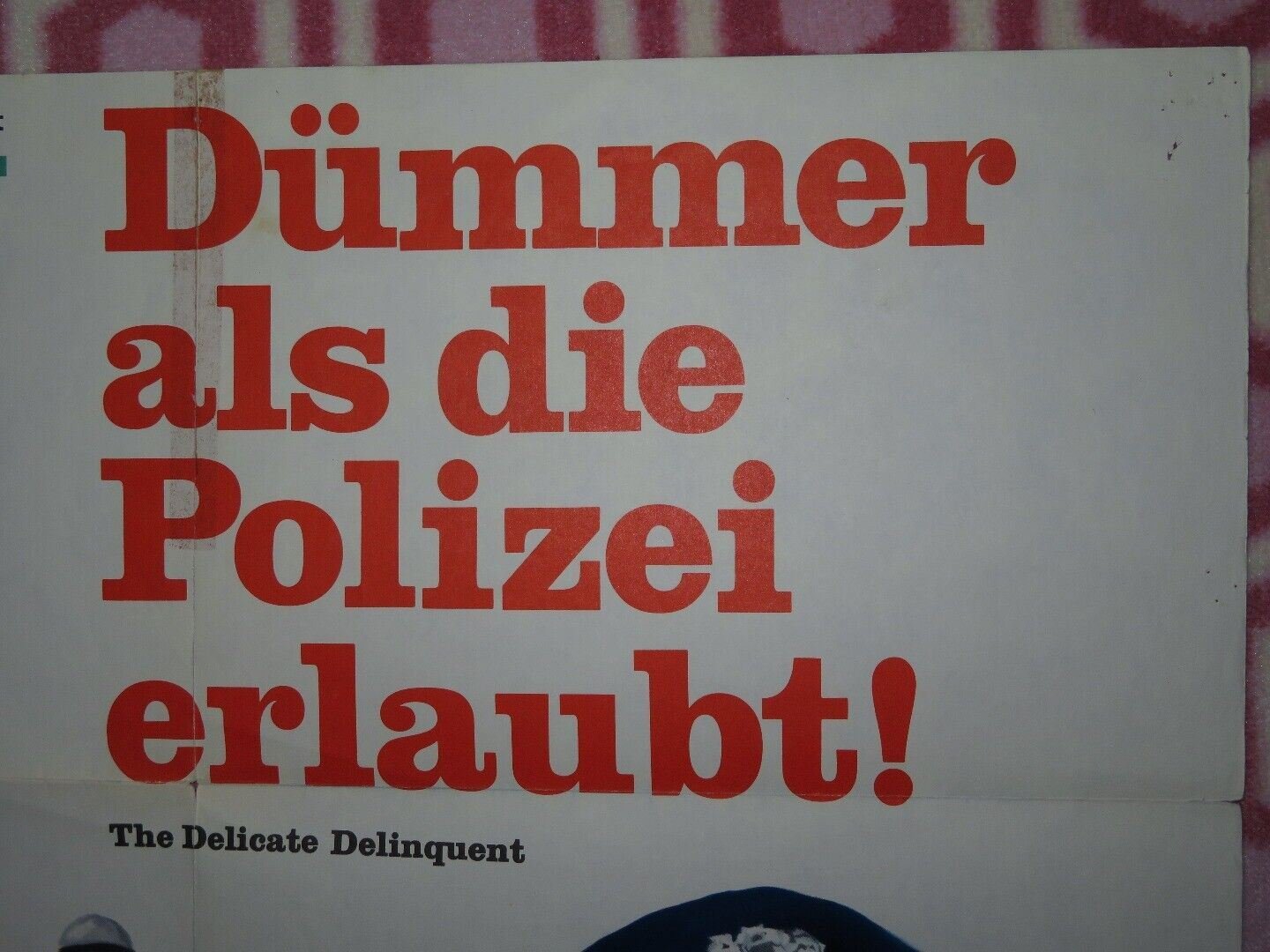 THE DELICATE DELINQUENT GERMAN A1 (33"x 23") POSTER JERRY LEWIS MARTHA HYER 1957 Movie posters