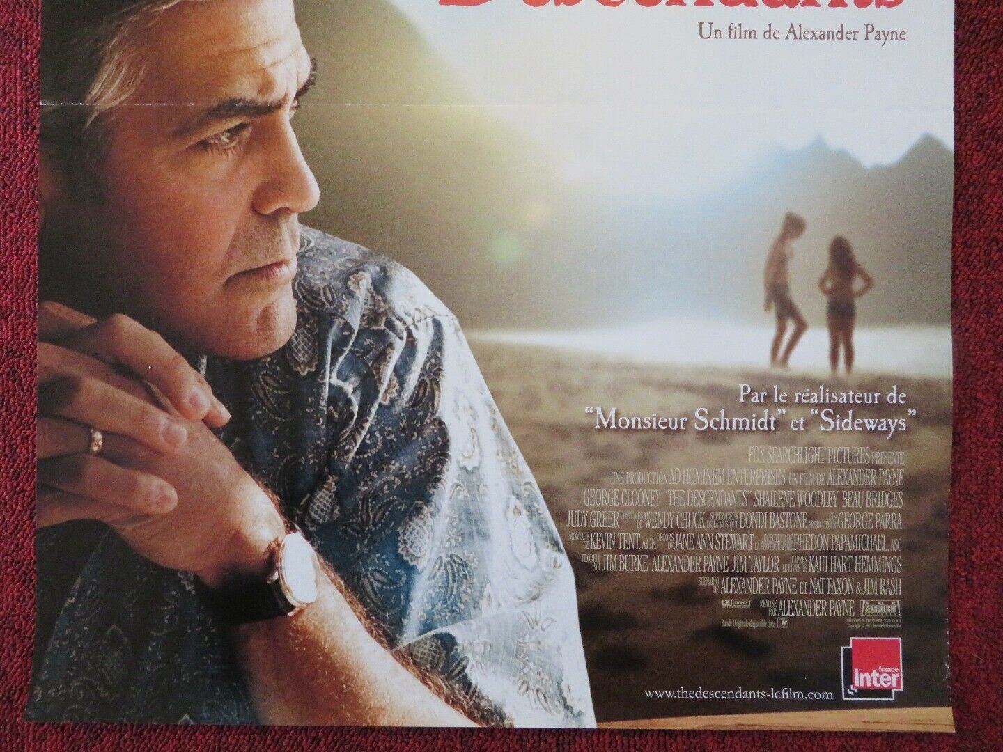 THE DESCENDANTS FRENCH (15"x 21") POSTER GEORGE CLOONEY SHAILENE WOODLEY 2011 Movie posters