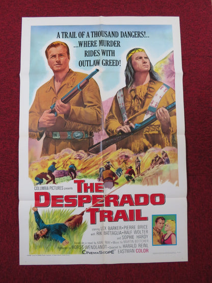 THE DESPERADO TRAIL FOLDED US ONE SHEET POSTER LEX BARKER PIERRE BRICE 1966 Rendezvous Cinema Movie posters