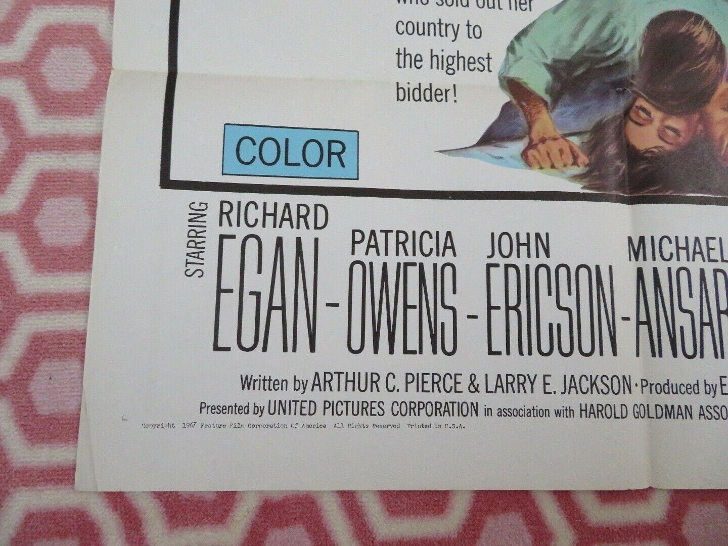 THE DESTRUCTORS US ONE SHEET POSTER RICHARD EGAN PATRICIA OWNES 1967 Movie posters