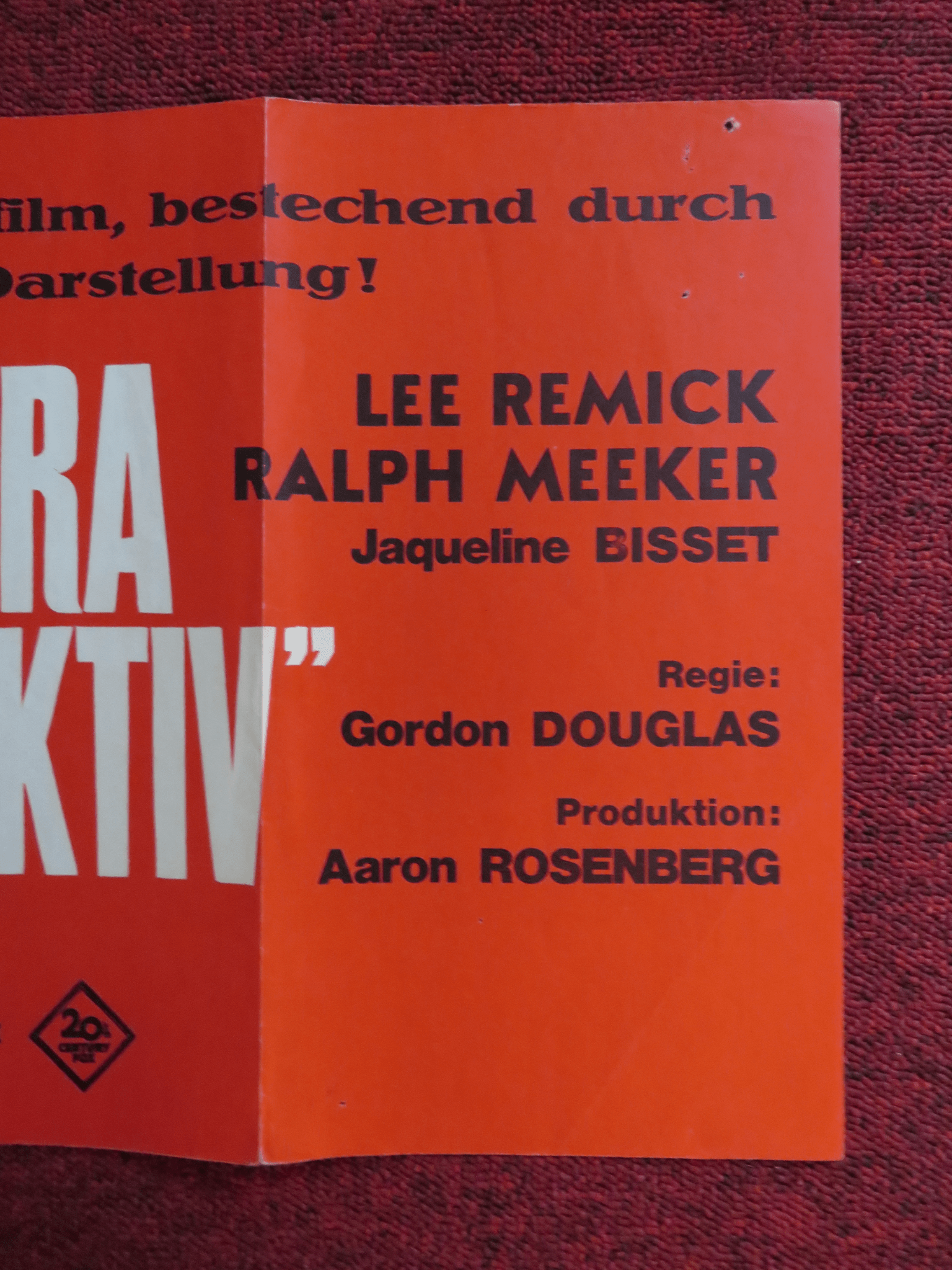 THE DETECTIVE GERMAN POSTER FRANK SINATRA LEE REMICK 1968 Rendezvous Cinema Movie posters