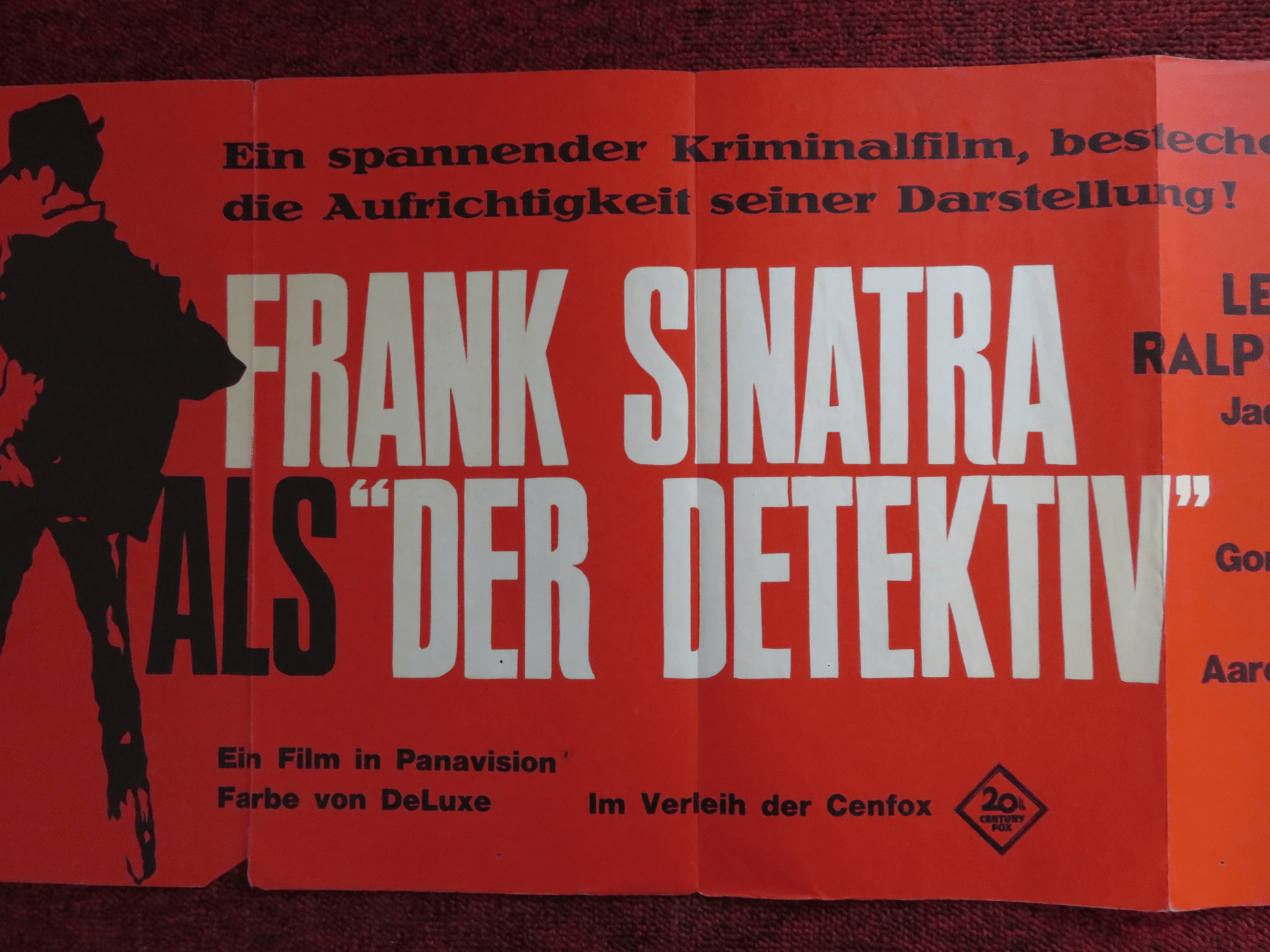 THE DETECTIVE GERMAN POSTER FRANK SINATRA LEE REMICK 1968 Rendezvous Cinema Movie posters