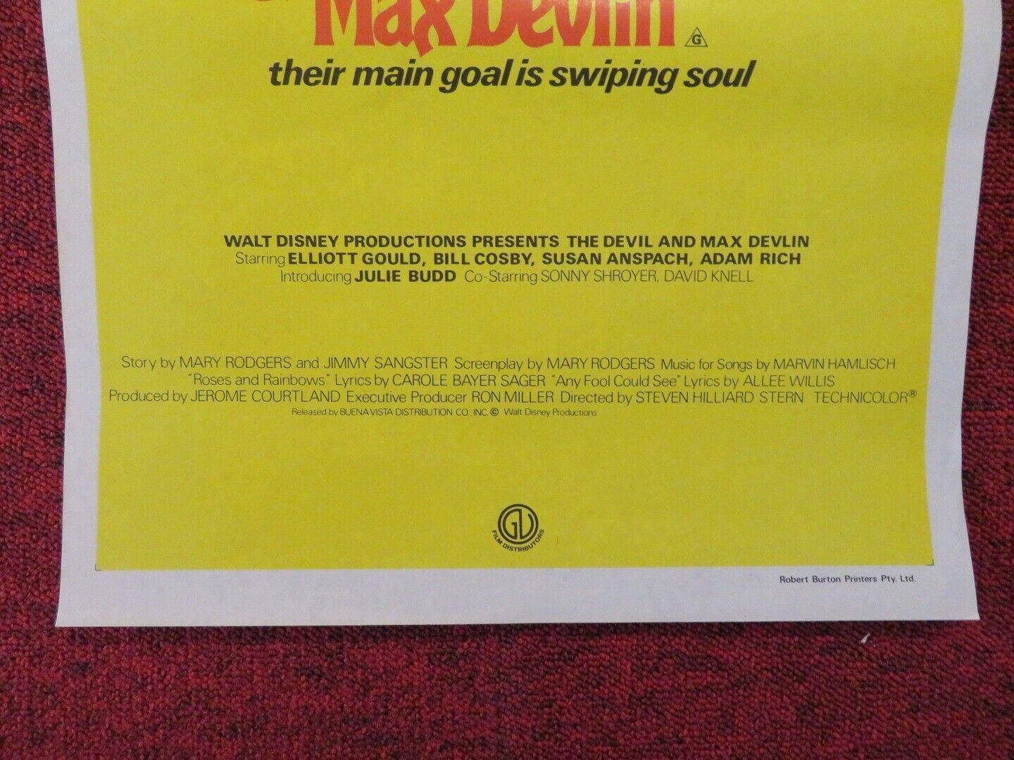 THE DEVIL AND MAX DEVLIN FOLDED AUSTRALIAN DAYBILL POSTER ELLIOTT GOULD 1981 Movie posters