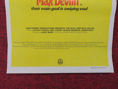 THE DEVIL AND MAX DEVLIN FOLDED AUSTRALIAN DAYBILL POSTER ELLIOTT GOULD 1981 Movie posters