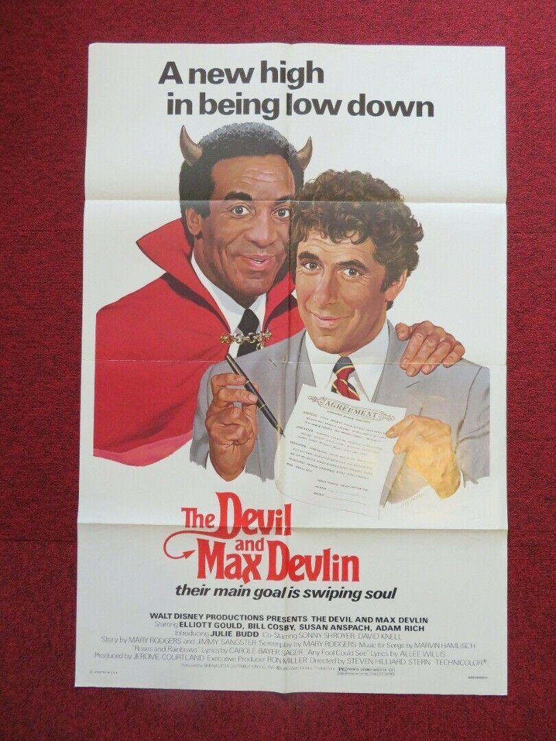 THE DEVIL AND MAX DEVLIN FOLDED US ONE SHEET POSTER DISNEY BILL COSBY 1981 Movie posters