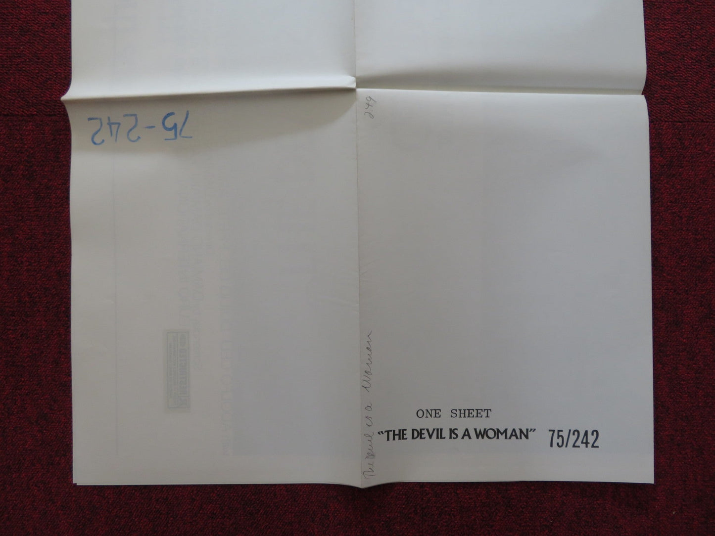 THE DEVIL IS A WOMAN FOLDED US ONE SHEET POSTER GLENDA JACKSON LISA HARROW 1975 Rendezvous Cinema Movie posters