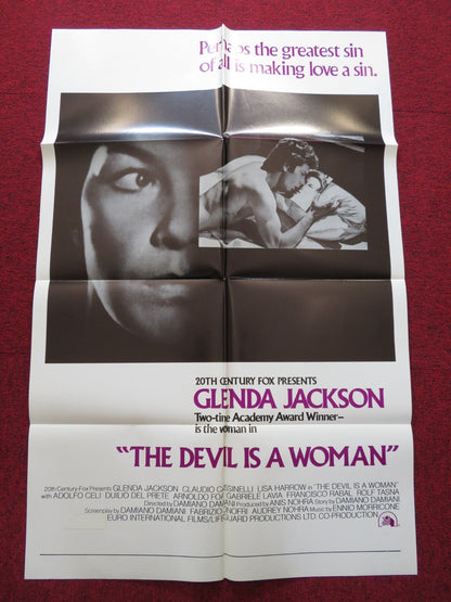THE DEVIL IS A WOMAN FOLDED US ONE SHEET POSTER GLENDA JACKSON LISA HARROW 1975 Rendezvous Cinema Movie posters