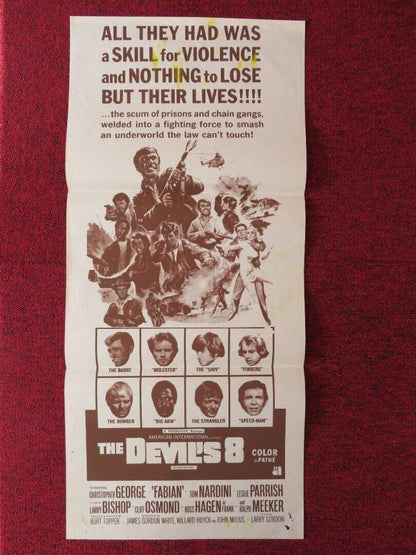 THE DEVIL'S 8 FOLDED AUSTRALIAN DAYBILL POSTER CHRISTOPHER GEORGE FABIAN 1969 Movie posters
