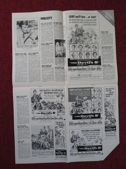 THE DEVIL'S 8 - PRESSBOOK UNCT AMERICAN INTERNATIONAL CHRISTOPHER GEORGE 1969 Rendezvous Cinema Movie posters