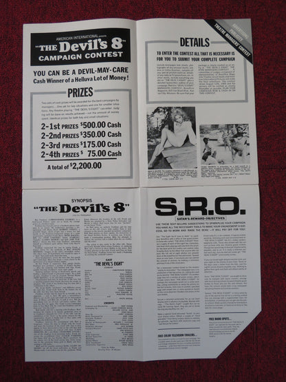 THE DEVIL'S 8 - PRESSBOOK UNCT AMERICAN INTERNATIONAL CHRISTOPHER GEORGE 1969 Rendezvous Cinema Movie posters