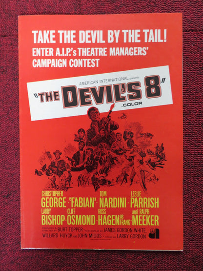 THE DEVIL'S 8 - PRESSBOOK UNCT AMERICAN INTERNATIONAL CHRISTOPHER GEORGE 1969 Rendezvous Cinema Movie posters