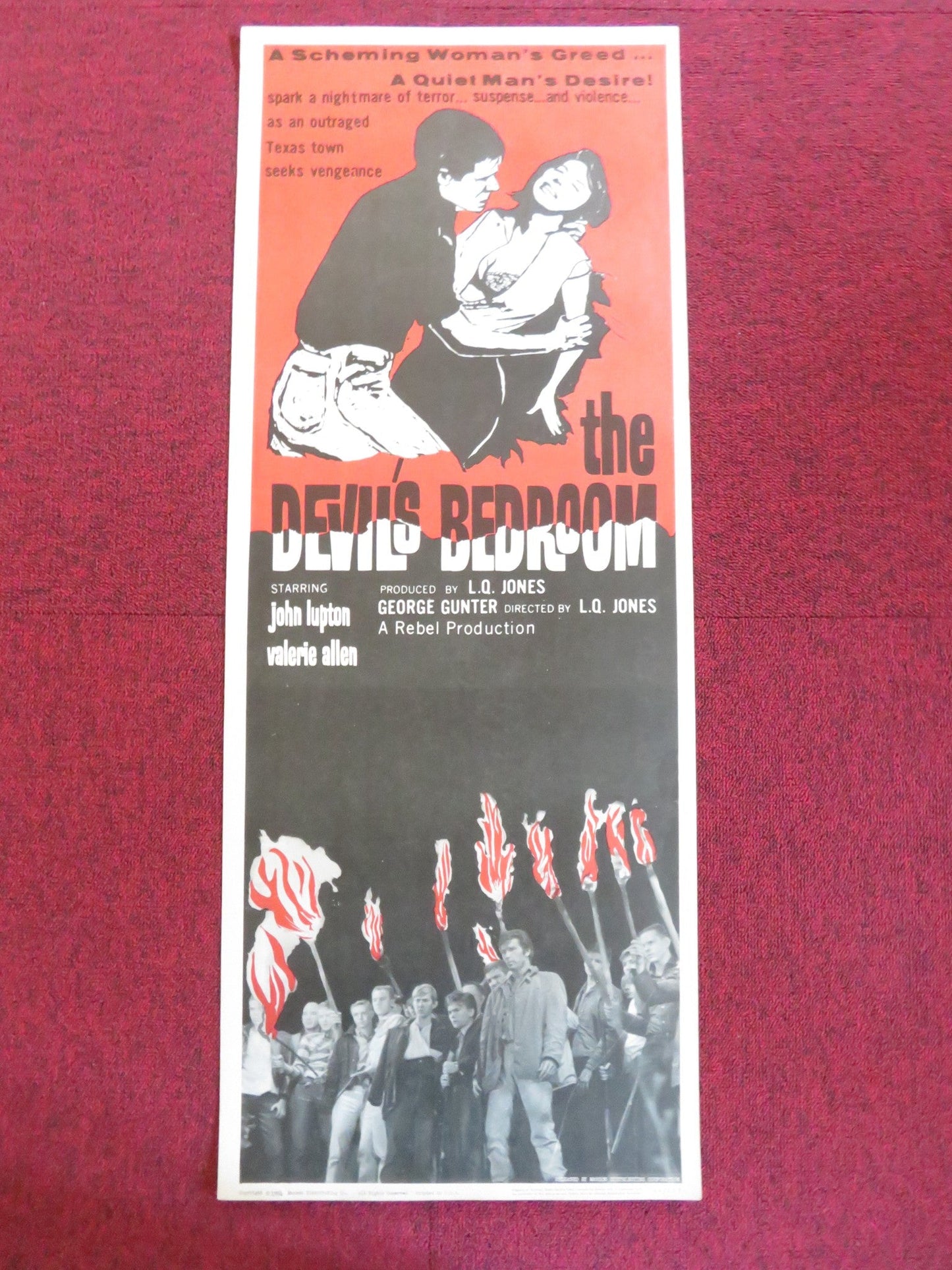 THE DEVIL'S BEDROOM US INSERT (14"x 36") POSTER JOHN LUPTON VALERIE ALLEN 1964 Rendezvous Cinema Movie posters