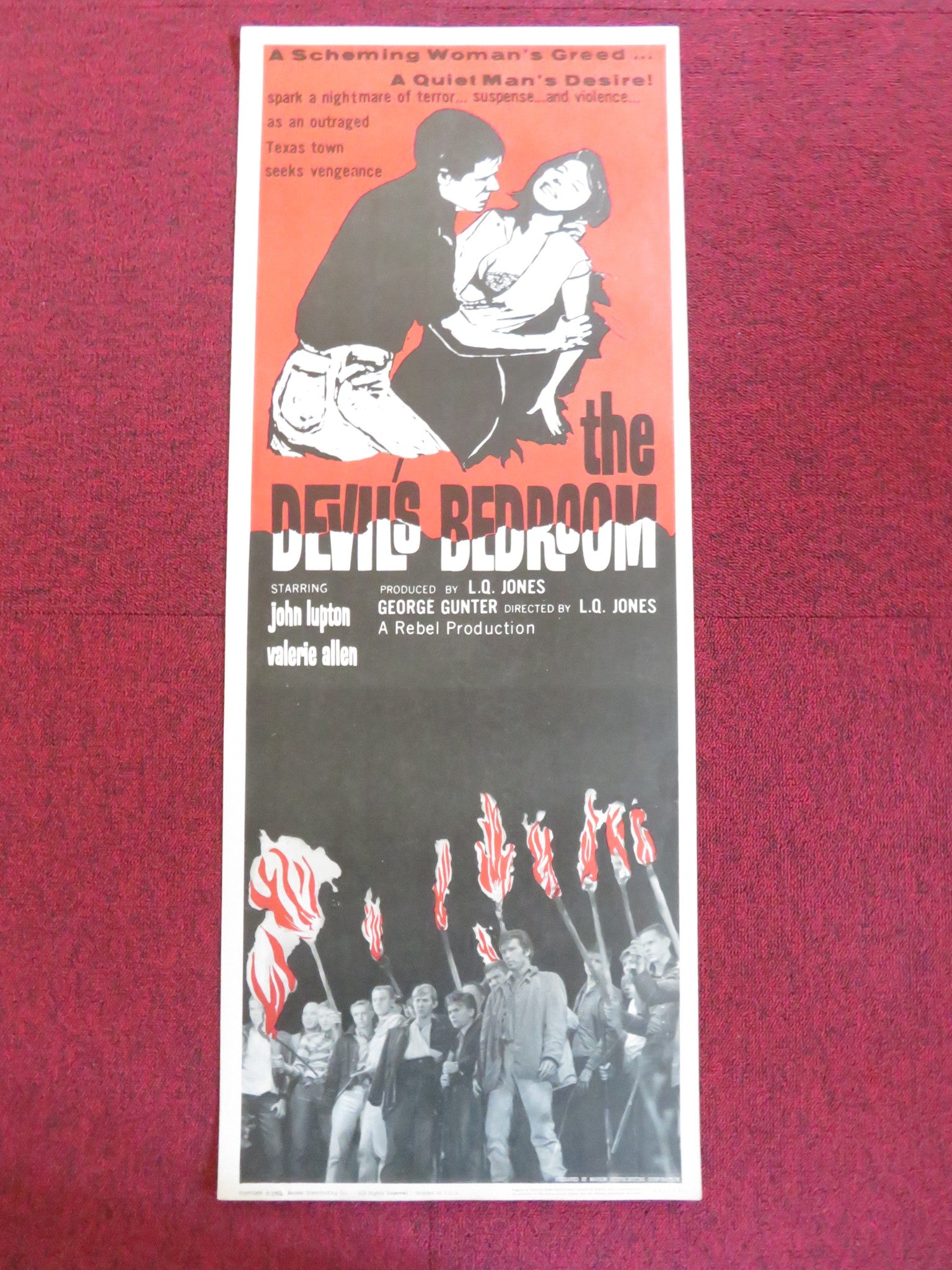 THE DEVIL'S BEDROOM US INSERT (14"x 36") POSTER JOHN LUPTON VALERIE ALLEN 1964 Rendezvous Cinema Movie posters
