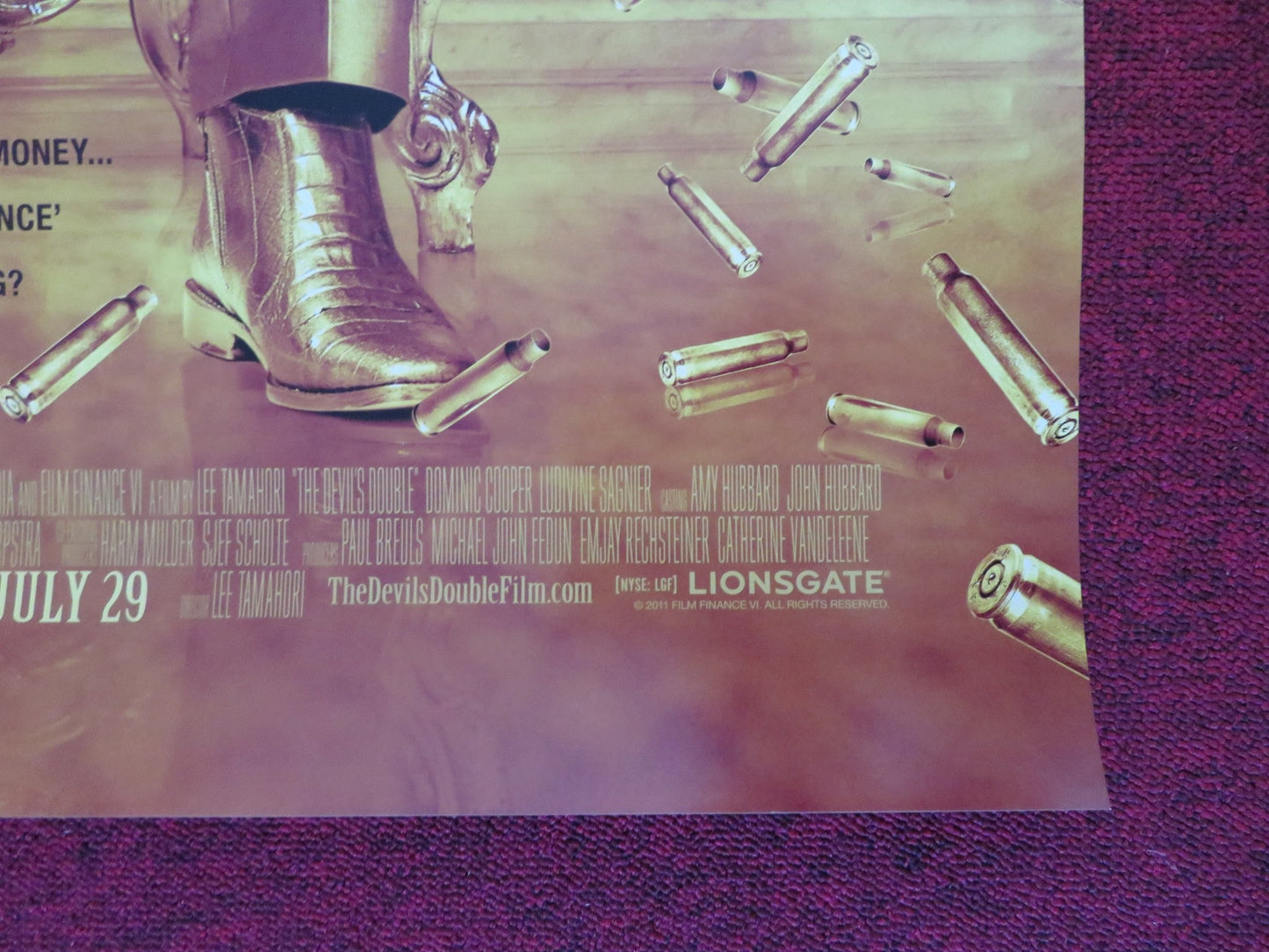 THE DEVIL'S DOUBLE US ONE SHEET ROLLED POSTER DOMINIC COOPER L. SAGNIER 2011 Rendezvous Cinema Movie posters