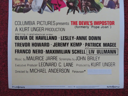 THE DEVIL'S IMPOSTOR / POPE JOAN US INSERT (14"x 36") POSTER HAVILLAND 1973 Rendezvous Cinema Movie posters