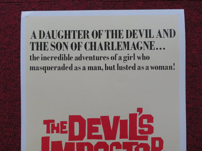 THE DEVIL'S IMPOSTOR / POPE JOAN US INSERT (14"x 36") POSTER HAVILLAND 1973 Rendezvous Cinema Movie posters