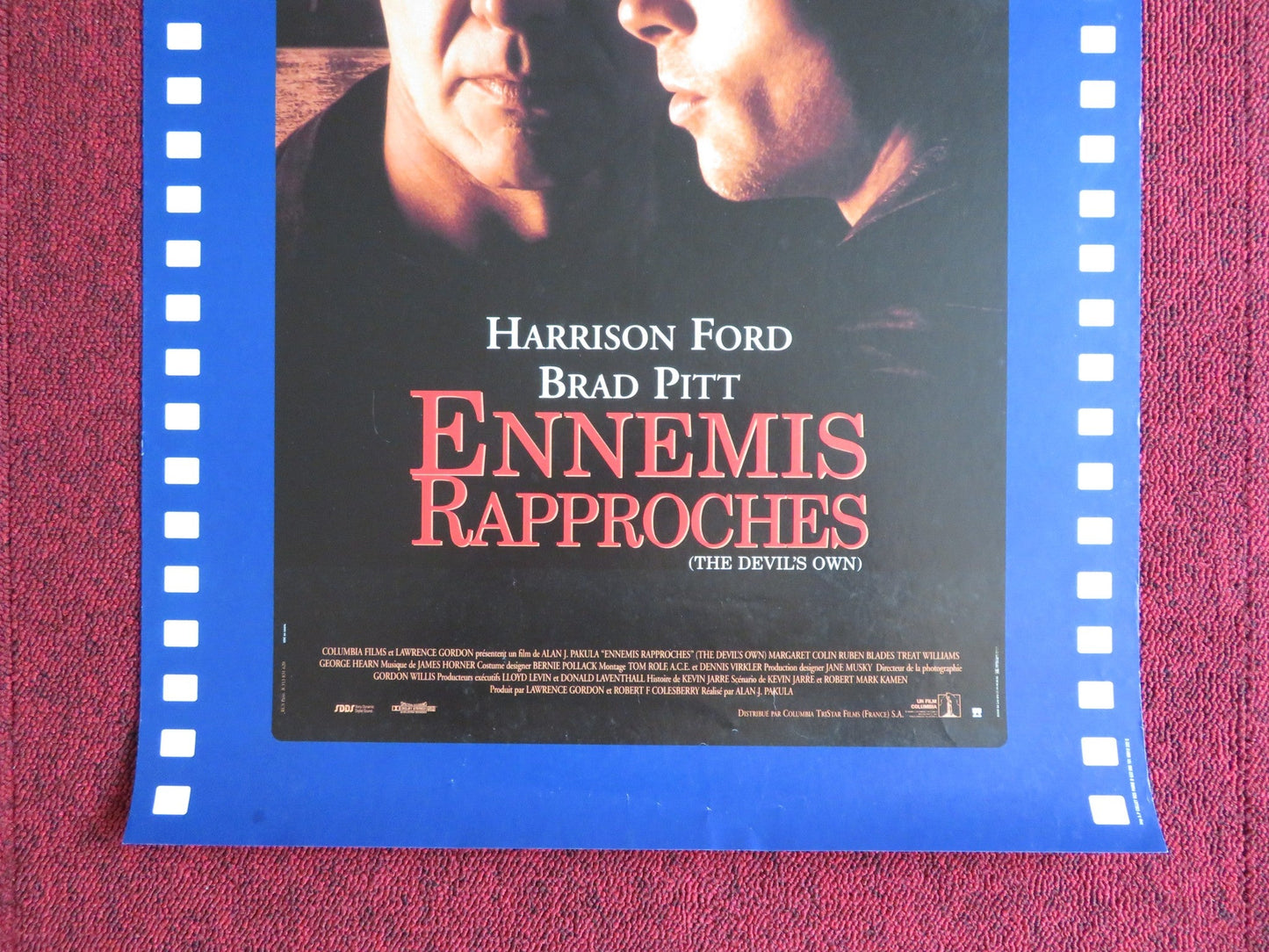 THE DEVIL'S OWN FRENCH POSTER HARRISON FORD BRAD PITT 1997 Rendezvous Cinema Movie posters