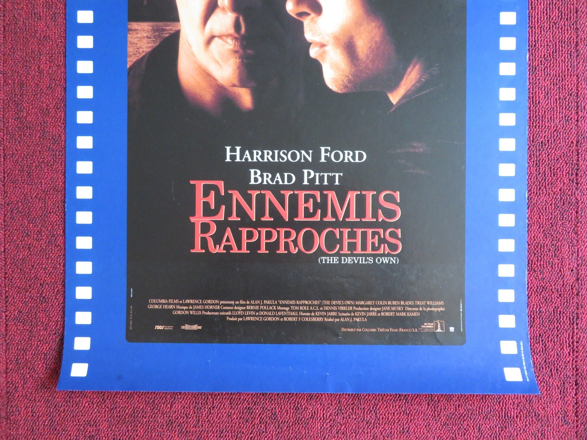THE DEVIL'S OWN FRENCH POSTER HARRISON FORD BRAD PITT 1997 Rendezvous Cinema Movie posters