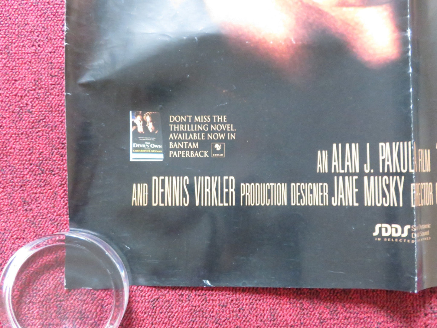 THE DEVIL'S OWN UK QUAD (30"x 40") ROLLED POSTER BRAD PITT HARRISON FORD 1997 Rendezvous Cinema Movie posters