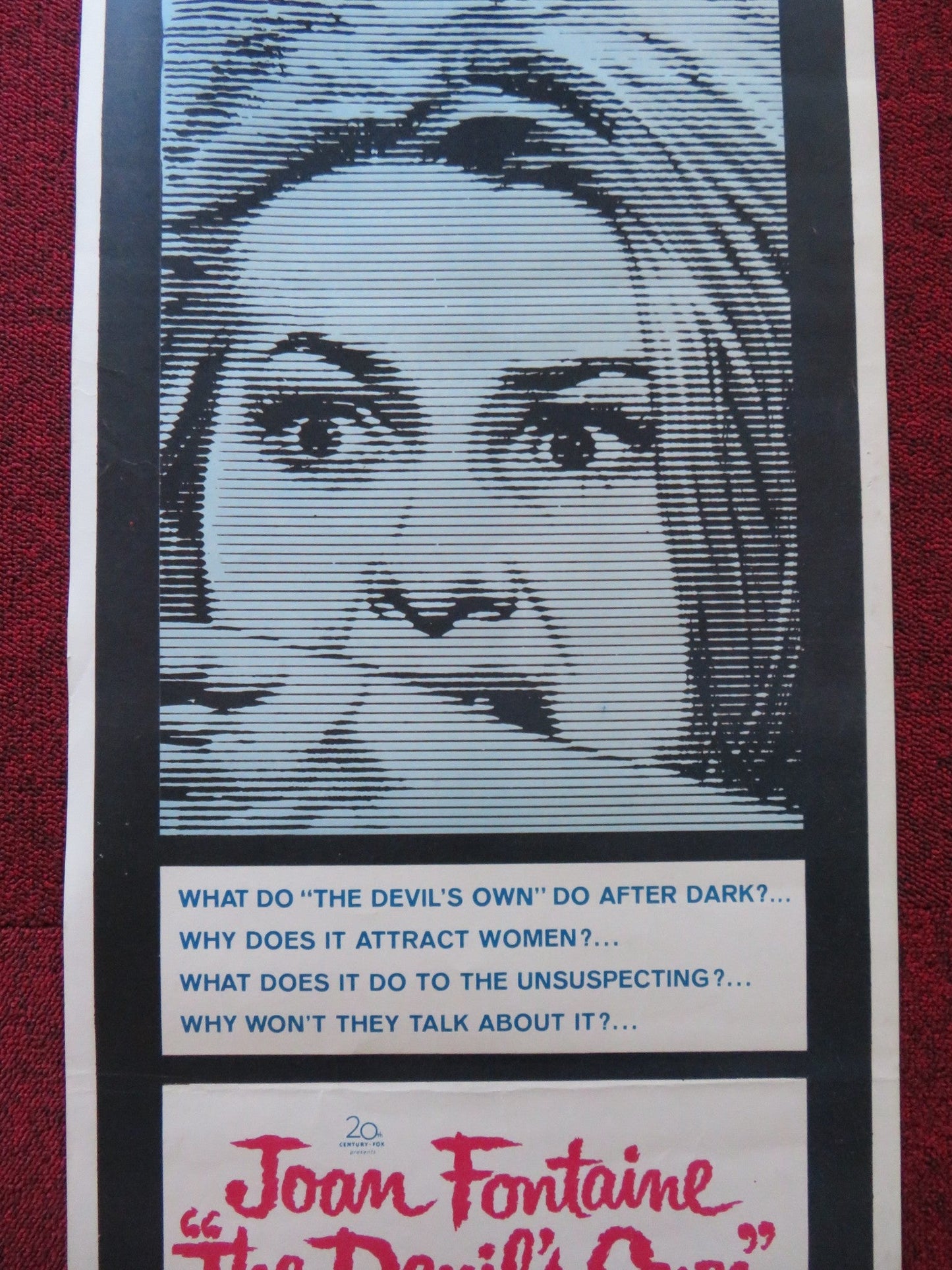 THE DEVIL'S OWN US INSERT (14"x 36") POSTER JOAN FONTAINE KAY WALSH 1966 Rendezvous Cinema Movie posters