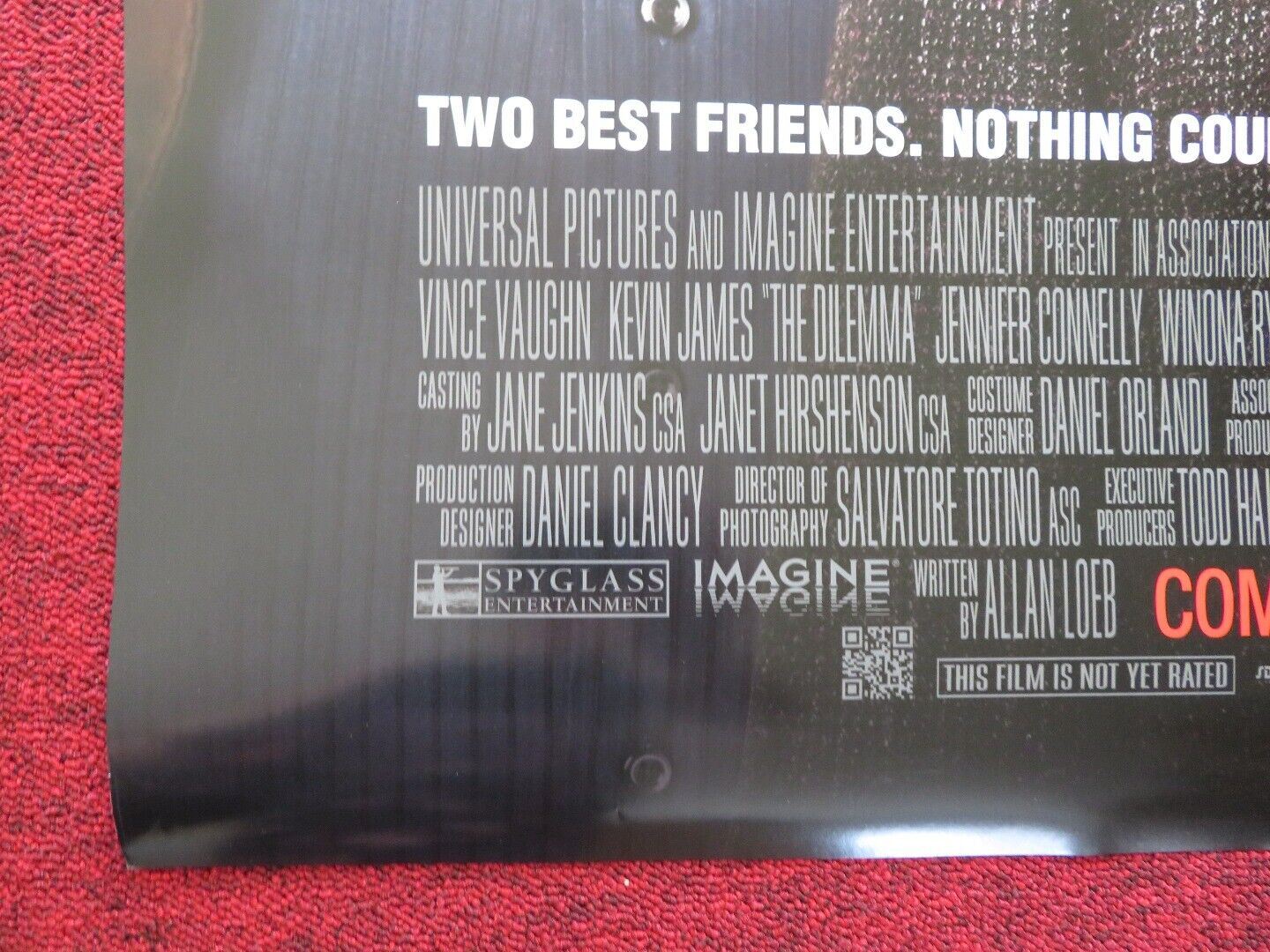 THE DILEMMA US ONE SHEET ROLLED POSTER KEVIN JAMES VINCE VAUGHN 2011 Movie posters