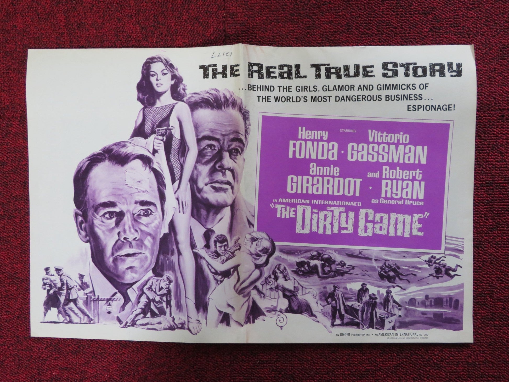 THE DIRTY GAME - PRESSBOOK UNCUT AMERICAN INTERNATIONAL HENRY FONDA GASSMAN 1965 Rendezvous Cinema Movie posters