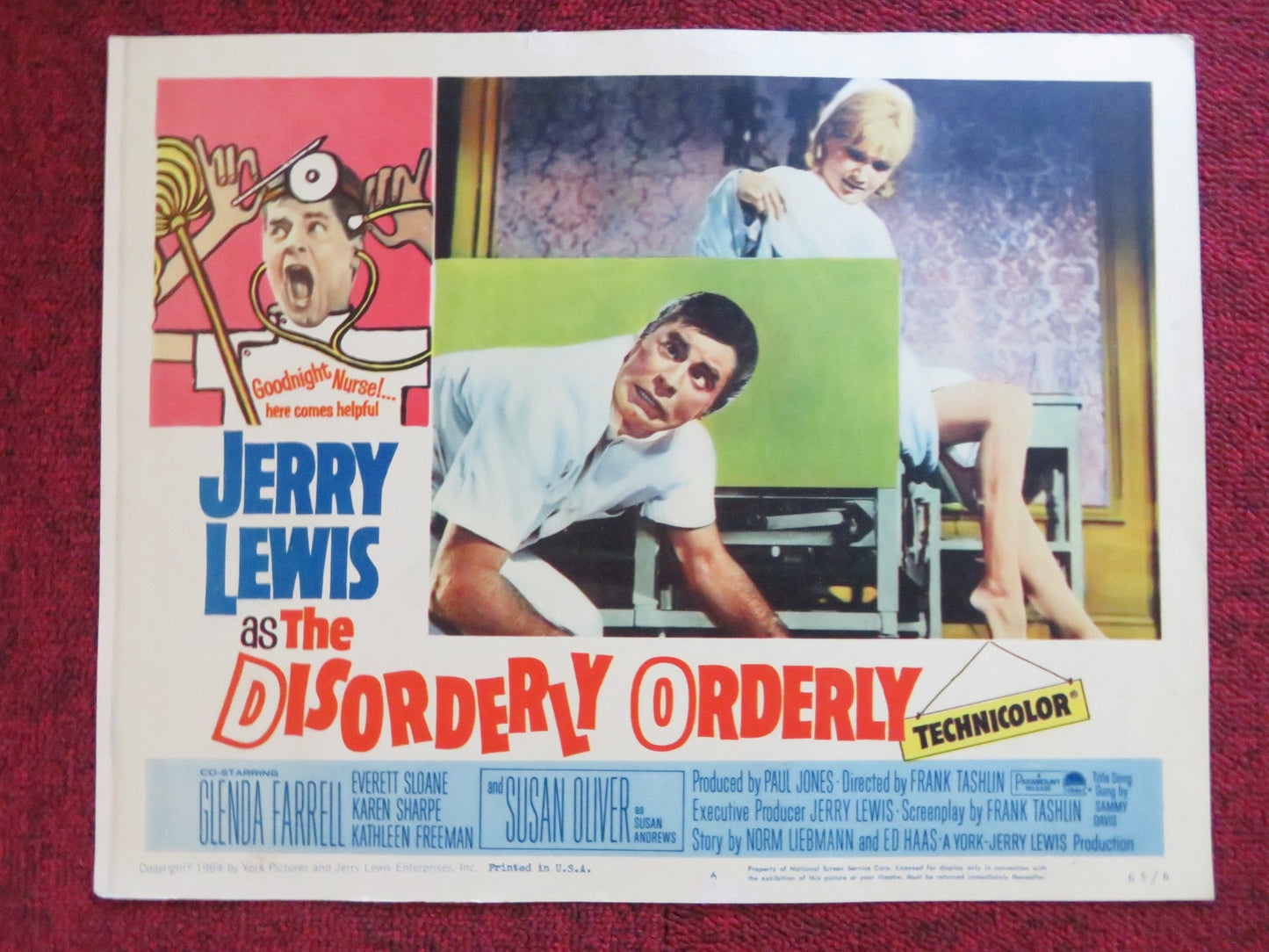 THE DISORDERLY ORDERLY US LOBBY CARD FULL SET JERRY LEWIS GLENDA FARRELL 1965 Rendezvous Cinema Movie posters