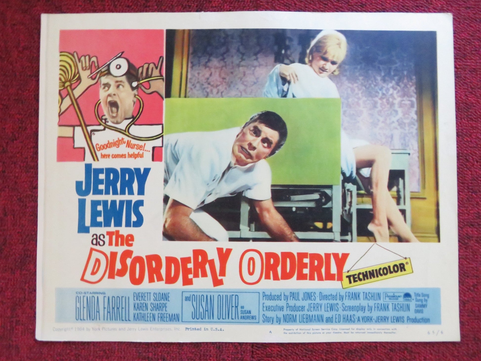 THE DISORDERLY ORDERLY US LOBBY CARD FULL SET JERRY LEWIS GLENDA FARRELL 1965 Rendezvous Cinema Movie posters