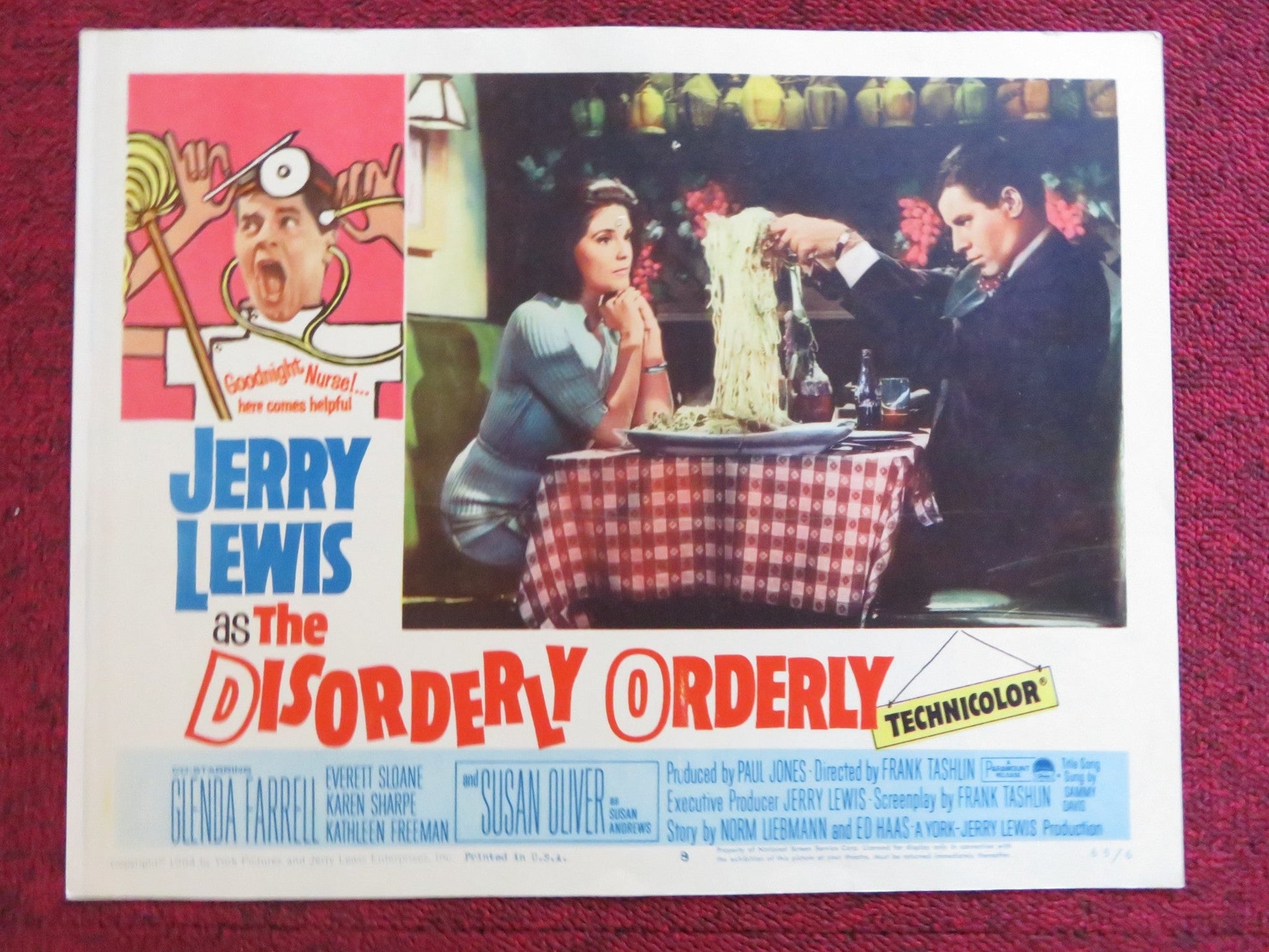 THE DISORDERLY ORDERLY US LOBBY CARD FULL SET JERRY LEWIS GLENDA FARRELL 1965 Rendezvous Cinema Movie posters