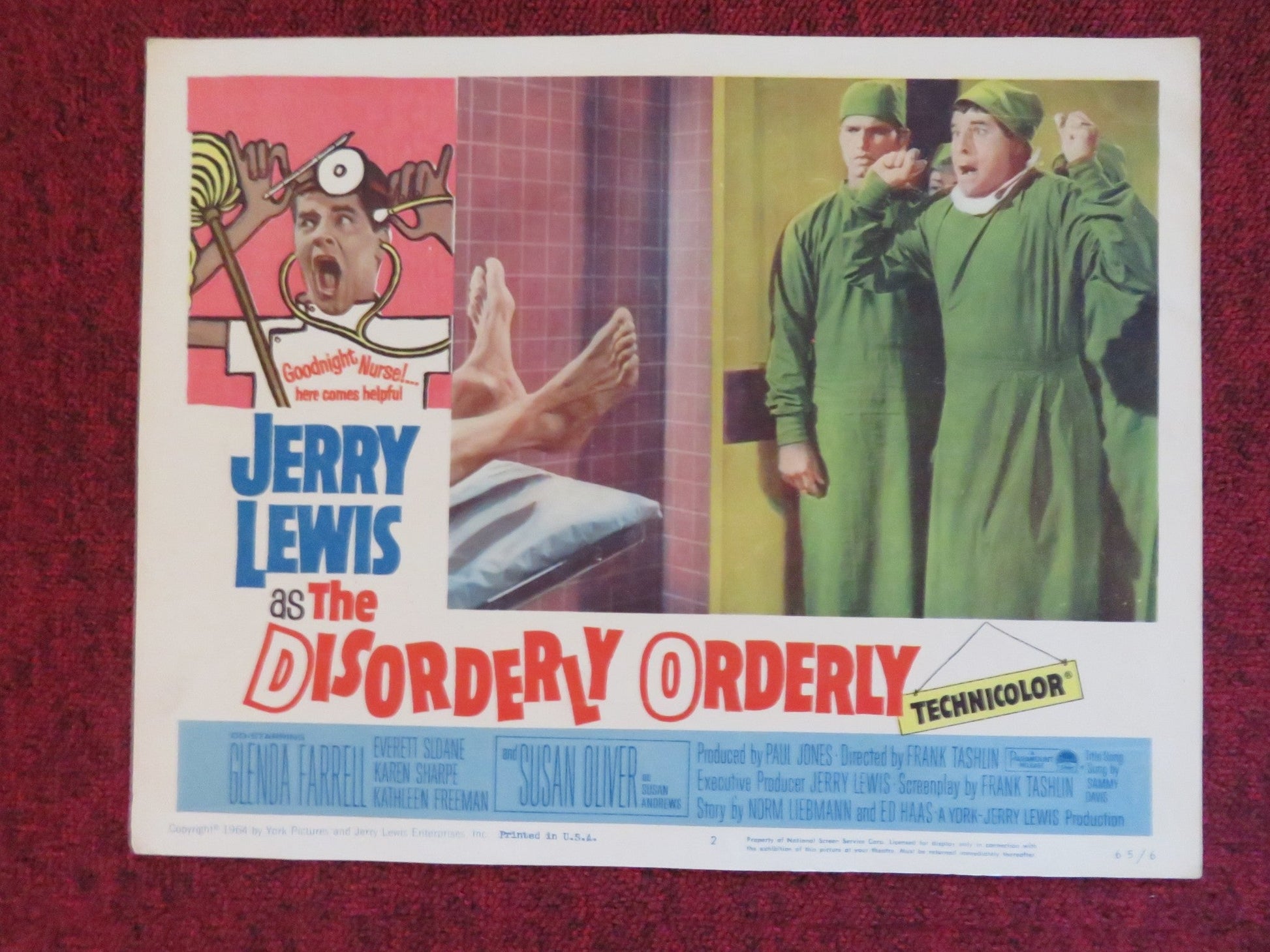 THE DISORDERLY ORDERLY US LOBBY CARD FULL SET JERRY LEWIS GLENDA FARRELL 1965 Rendezvous Cinema Movie posters