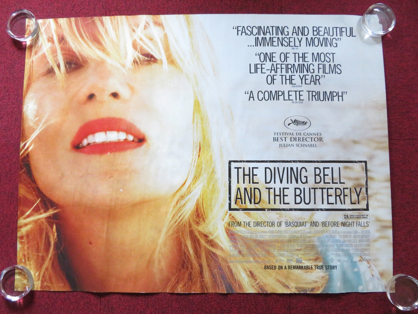 THE DIVING BELL AND THE BUTTERFLY - B UK QUAD (30"x 40") ROLLED POSTER 2007 Rendezvous Cinema Movie posters