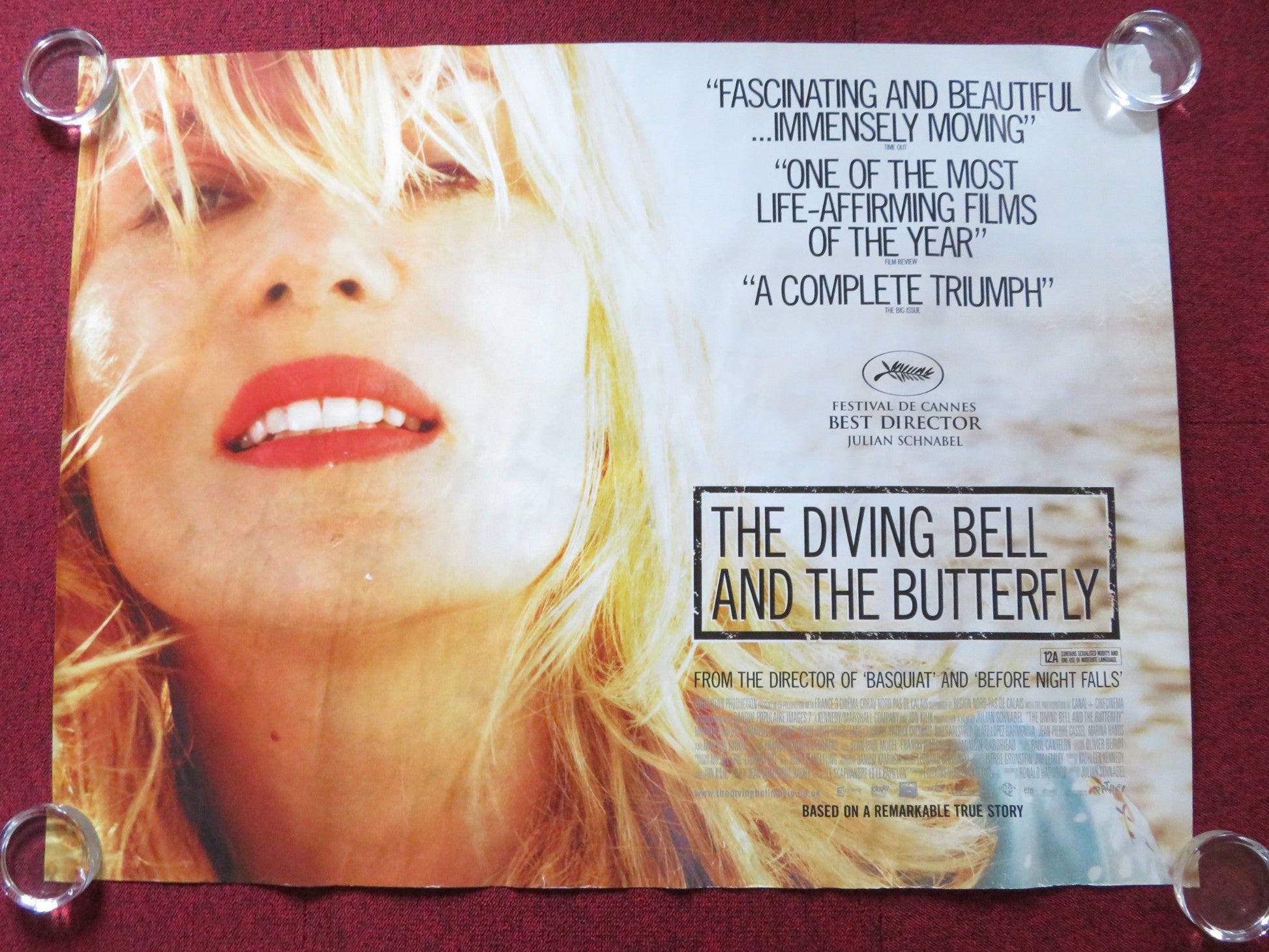 THE DIVING BELL AND THE BUTTERFLY - B UK QUAD (30"x 40") ROLLED POSTER 2007 Rendezvous Cinema Movie posters