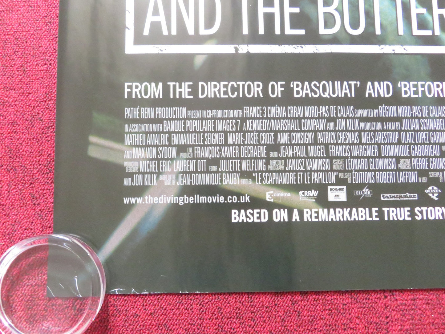 THE DIVING BELL AND THE BUTTERFLY UK QUAD (30"x 40") ROLLED POSTER AMALRIC 2007 Rendezvous Cinema Movie posters