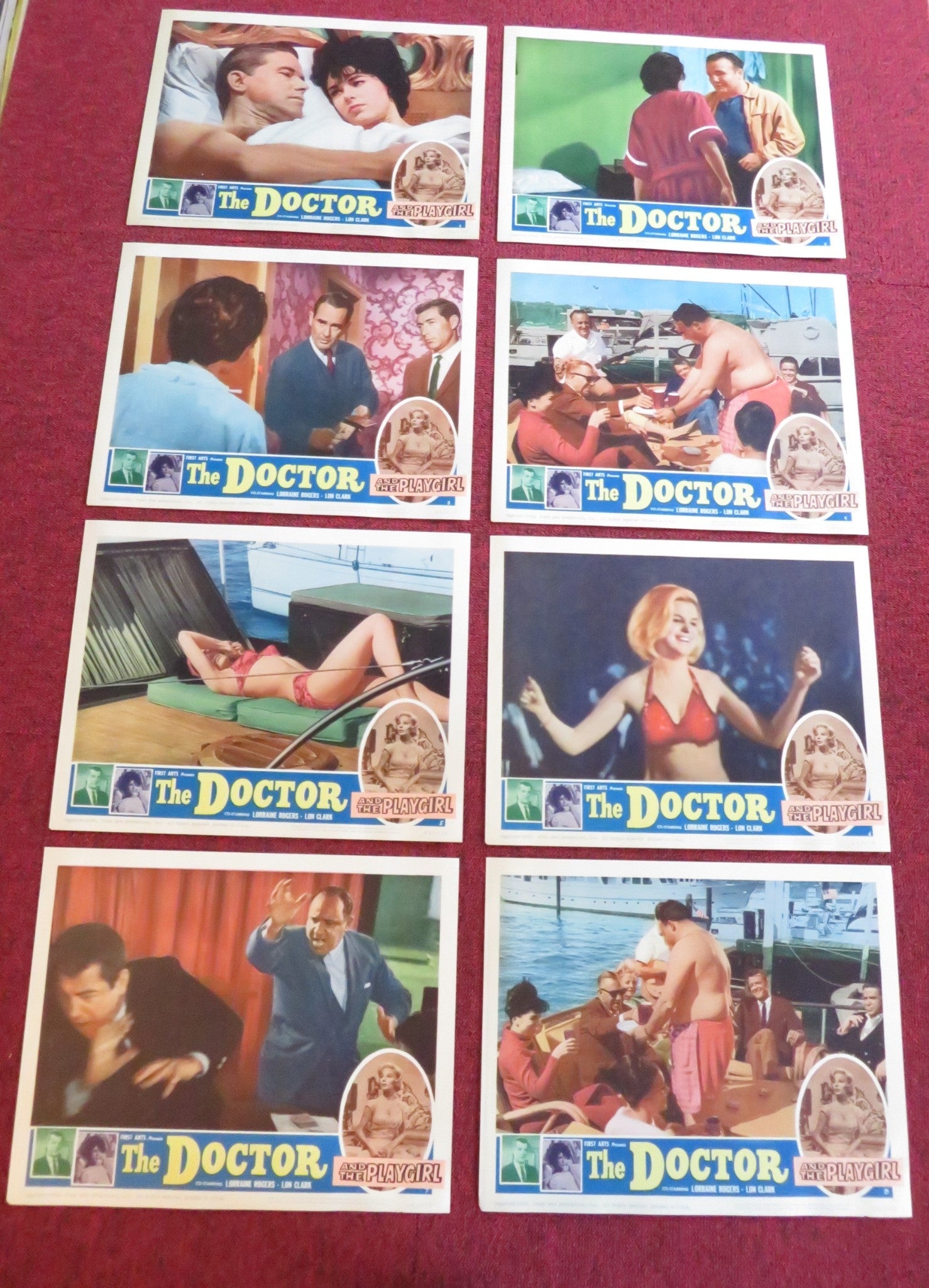 THE DOCTOR AND THE PLAYGIRL US LOBBY CARD FULL SET M.O'DANIELS A.HUTCHINSON 1964 Rendezvous Cinema Movie posters