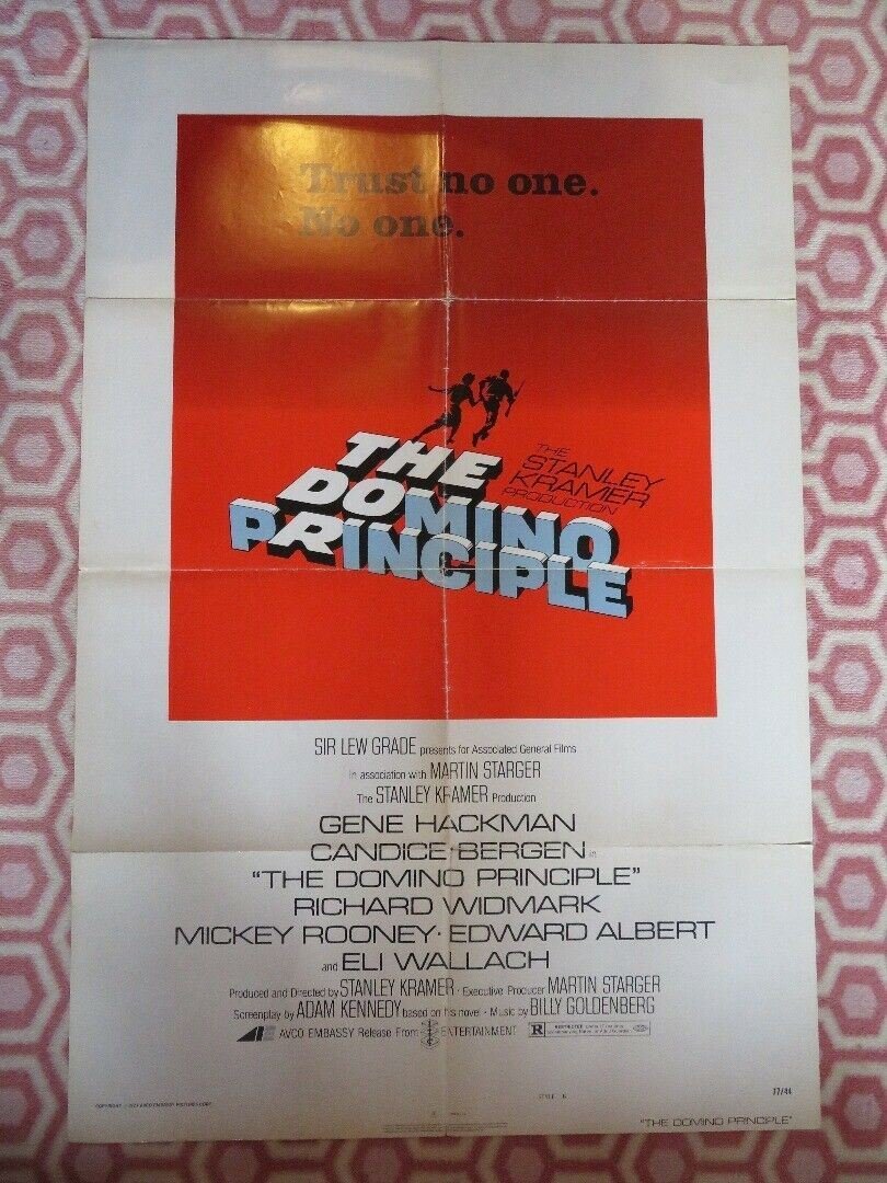 THE DOMINO PRINCIPLE FOLDED US ONE SHEET POSTER CANDICE BERGEN R WIDMARK 1977 Movie posters