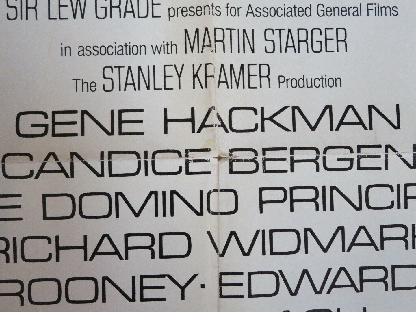 THE DOMINO PRINCIPLE FOLDED US ONE SHEET POSTER CANDICE BERGEN R WIDMARK 1977 Movie posters