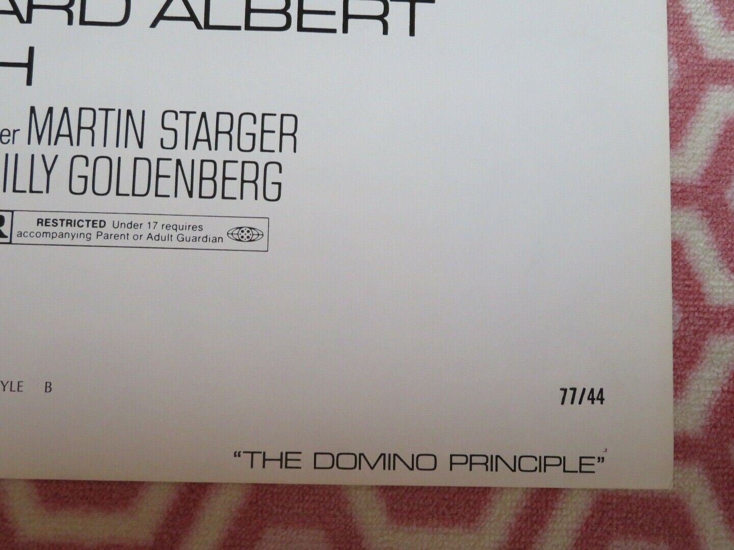 THE DOMINO PRINCIPLE FOLDED US ONE SHEET POSTER CANDICE BERGEN R WIDMARK 1977 Movie posters