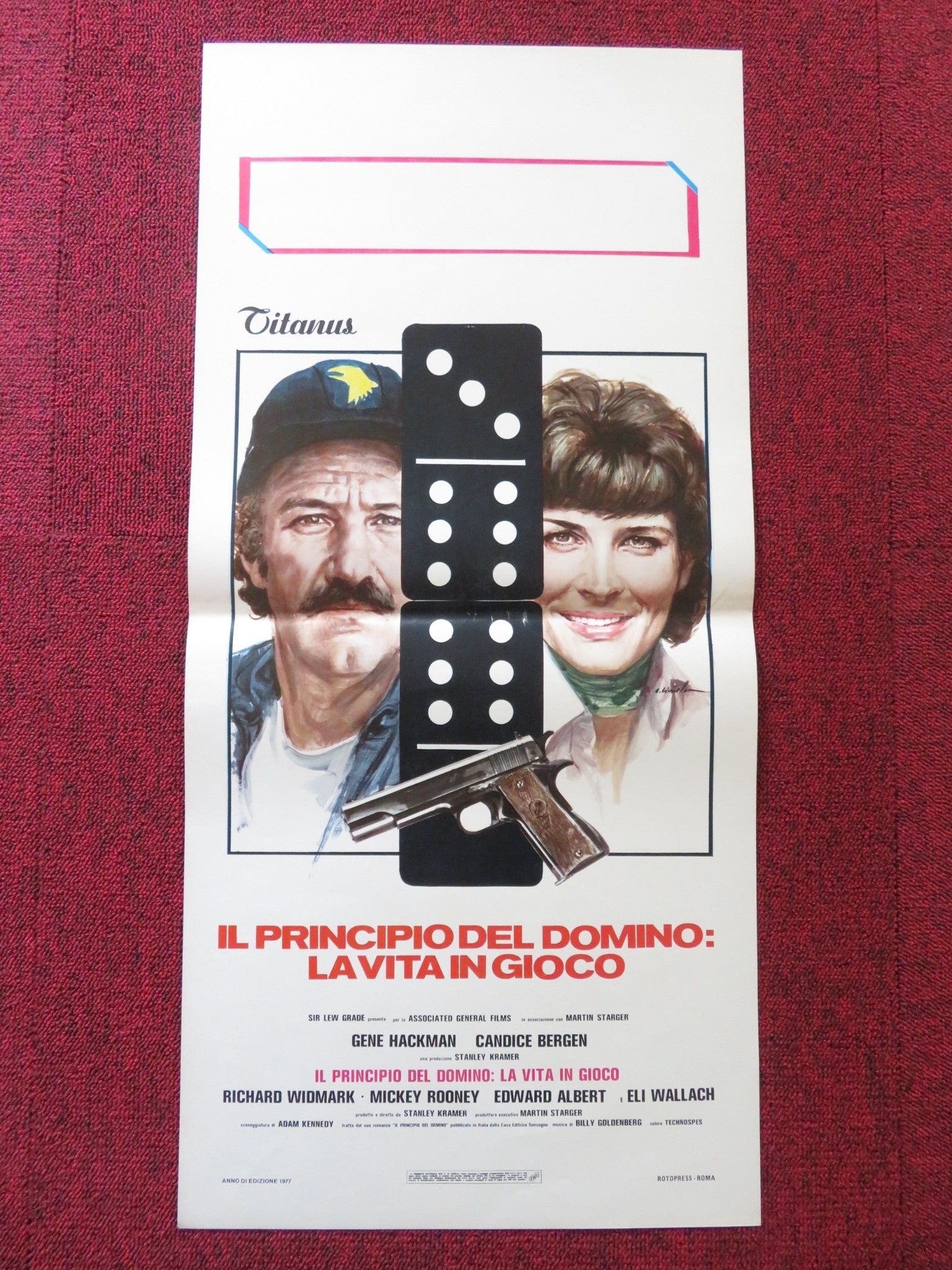 THE DOMINO PRINCIPLE ITALIAN LOCANDINA POSTER GENE HACKMAN CANDICE BERGEN 1977 Rendezvous Cinema Movie posters