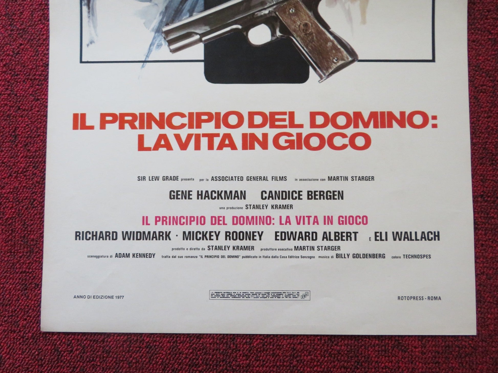 THE DOMINO PRINCIPLE ITALIAN LOCANDINA POSTER GENE HACKMAN CANDICE BERGEN 1977 Rendezvous Cinema Movie posters