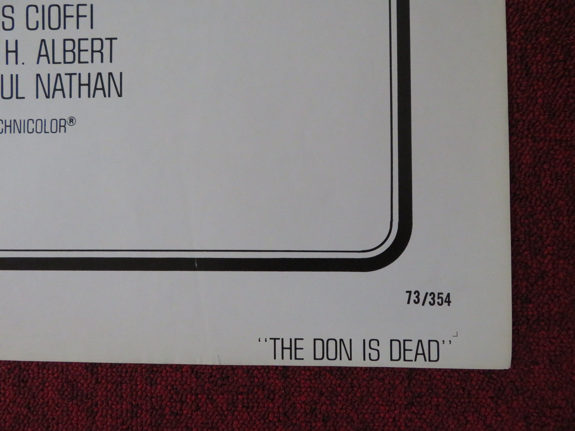 THE DON IS DEAD FOLDED US ONE SHEET POSTER ANTHONY QUINN FREDERIC FORREST 1973 Rendezvous Cinema Movie posters