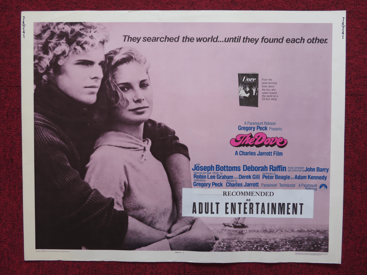 THE DOVE US HALF SHEET (22"x 28") POSTER JOSEPH BOTTOMS DEBORAH RAFFIN 1974 Rendezvous Cinema Movie posters
