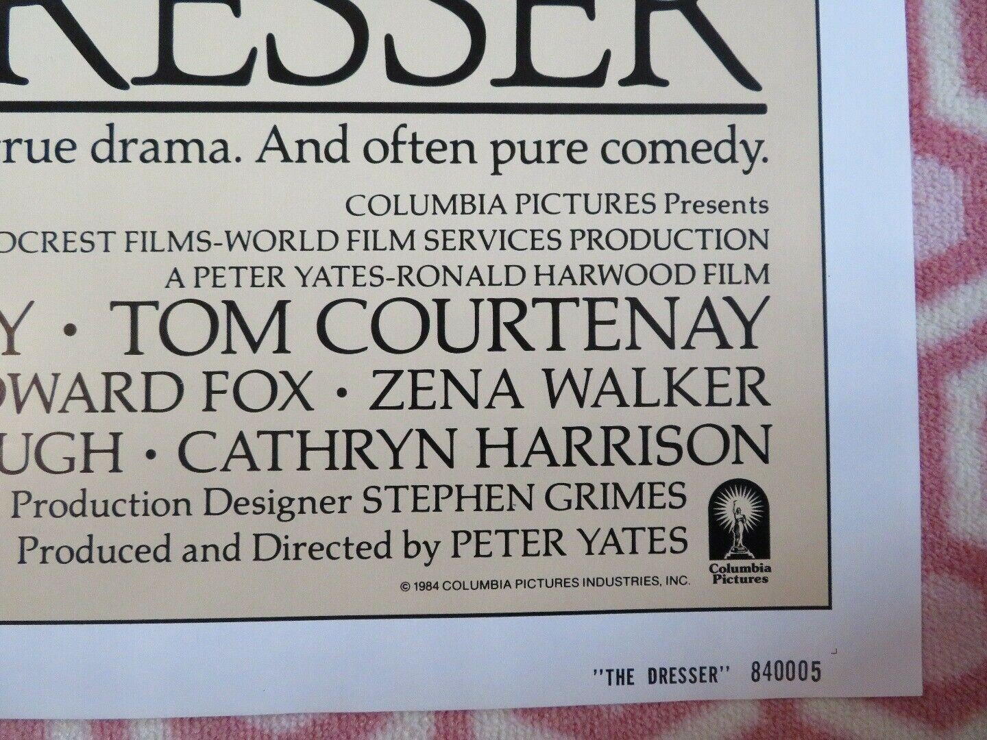 THE DRESSER US ONE SHEET POSTER ALBERT FINNEY TOM COURTENAY 1984 Movie posters