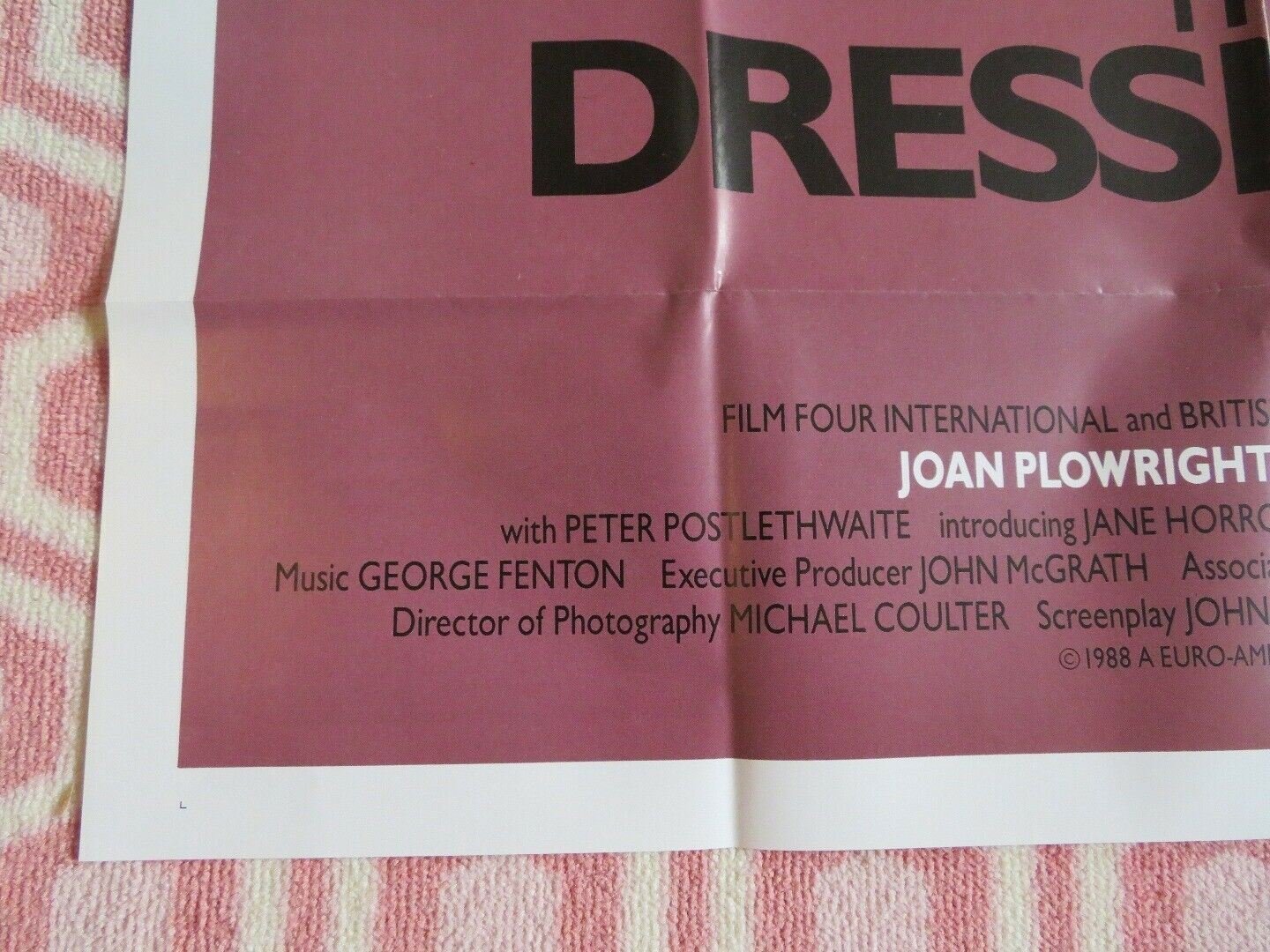 THE DRESSMAKER US ONE SHEET POSTER JOAN PLOWRIGHT BILLIE WHITELAN 1988 Movie posters